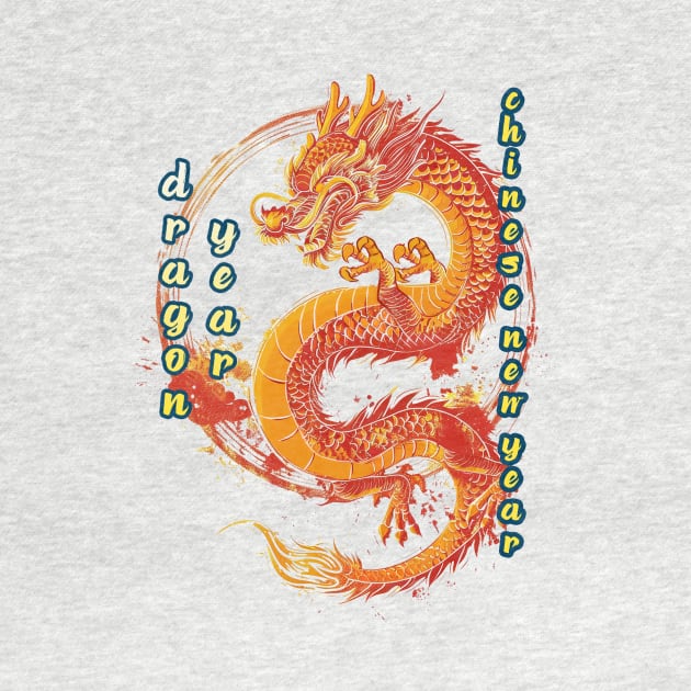 Dragon Year Ethnic Bohemian Tee: Vivid Chinese New Year Colors! by YUED